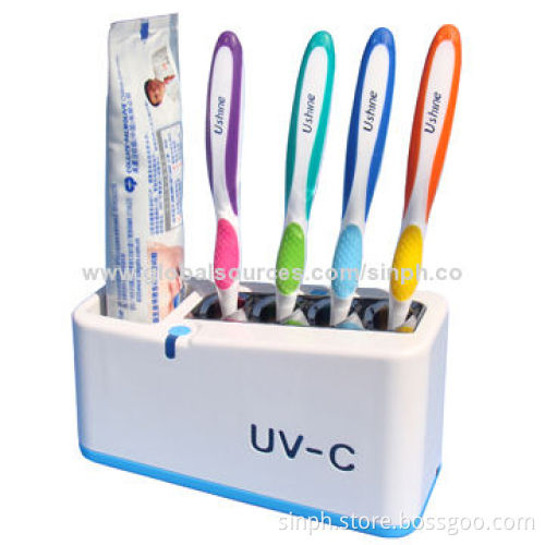2014 Housewarming Gift UV-C Ozone Family Toothbrush Sterilizing Case with 4 x AA/6V Batteries